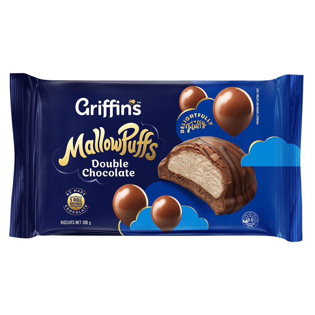 43321 Double Chocolate MallowPuffs 20x200g 3D TOP